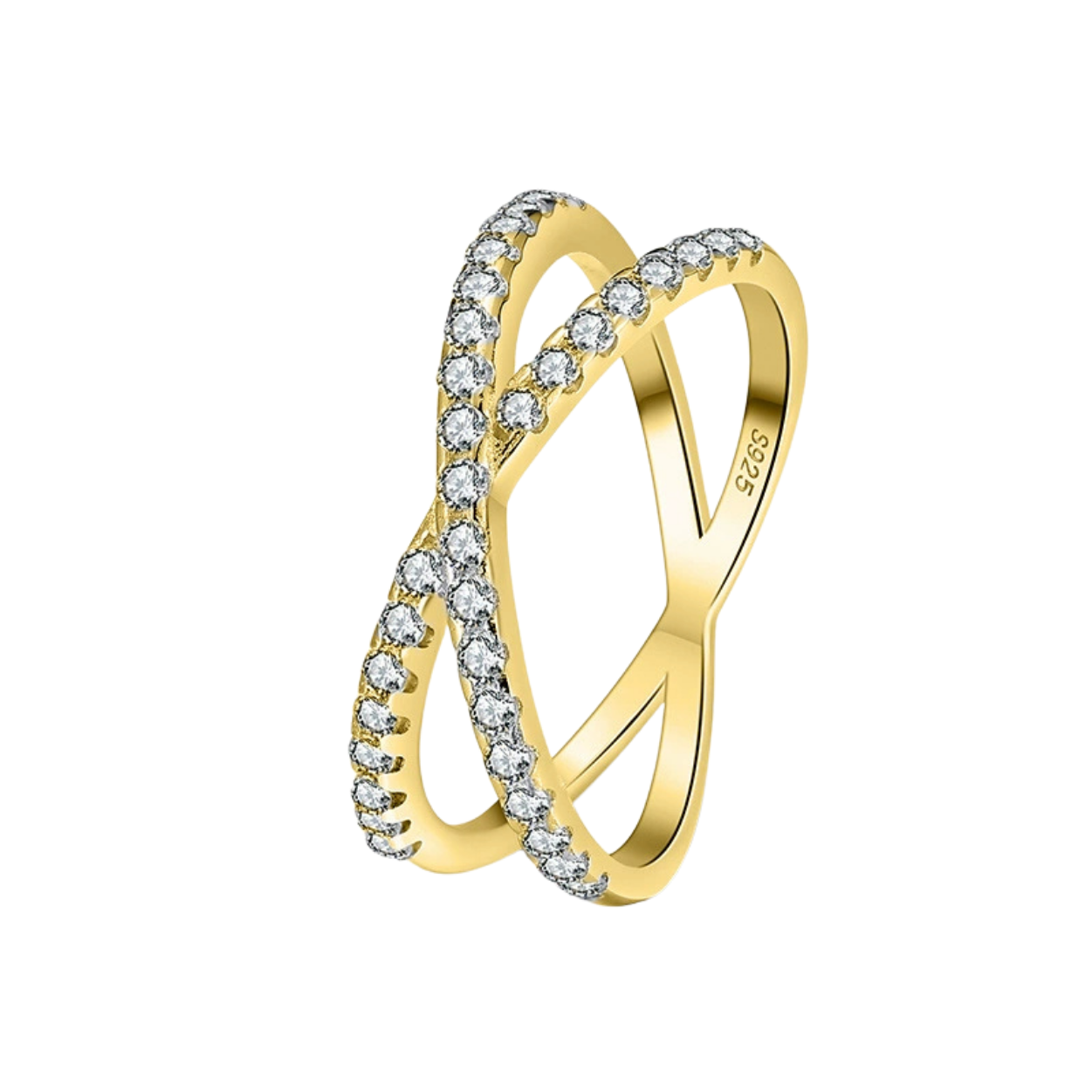 Gold-Plated CZ Infinity Ring