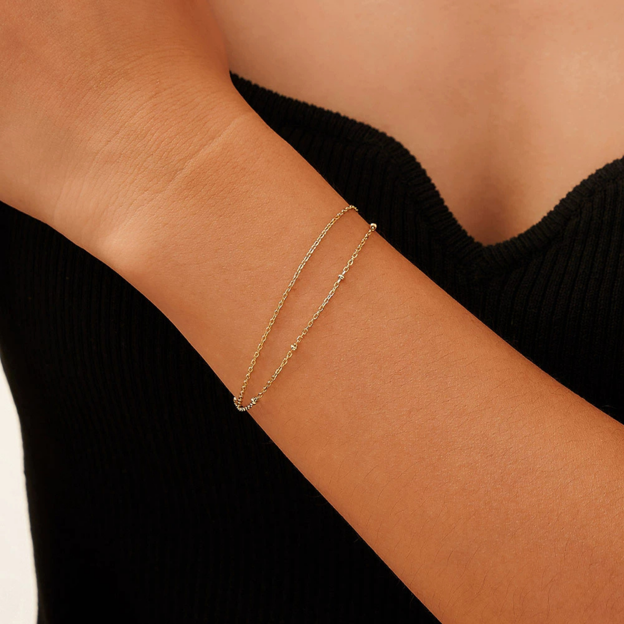 Harmony Double Layer Silver Bracelet