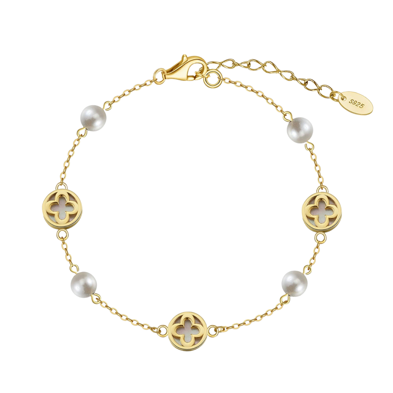 Lucky Leaf Silver Four-Leaf Clover Bracelet