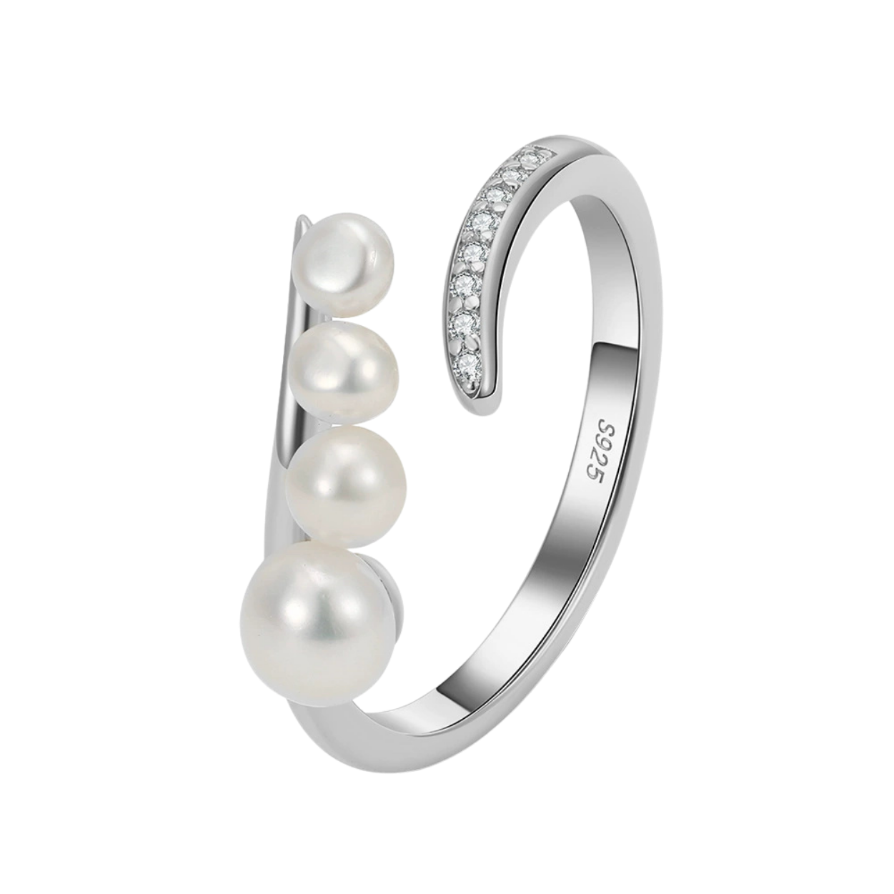 Elegant Touch Adjustable Silver Ring
