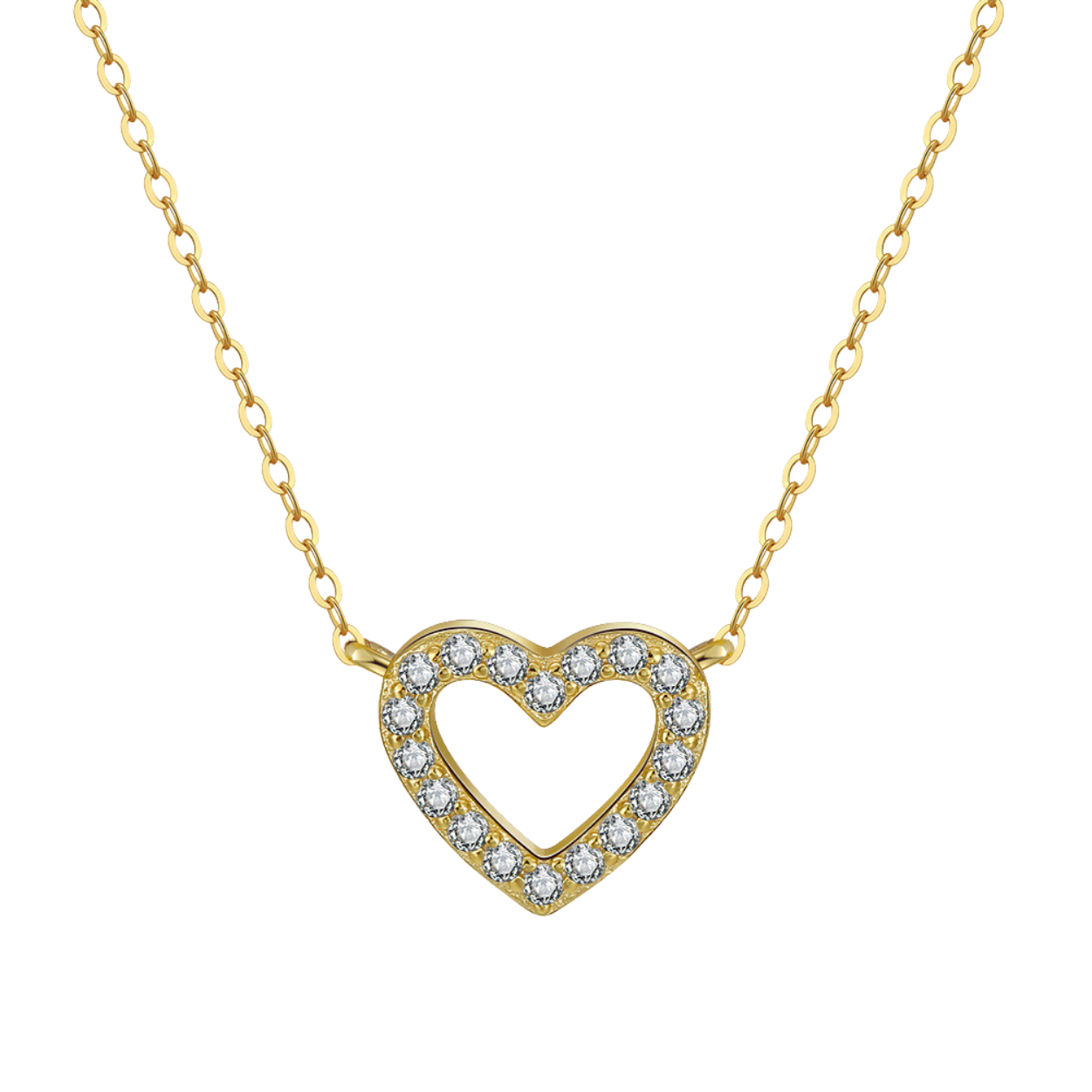 Hollow Heart Silver Necklace