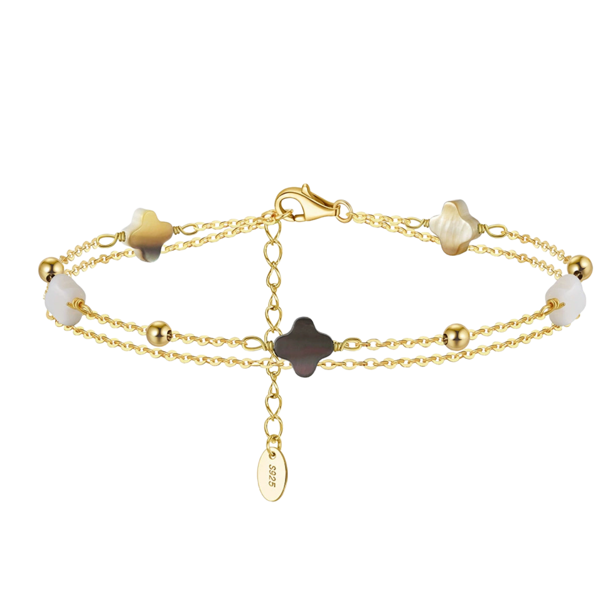 Golden Clover Pearl Bracelet