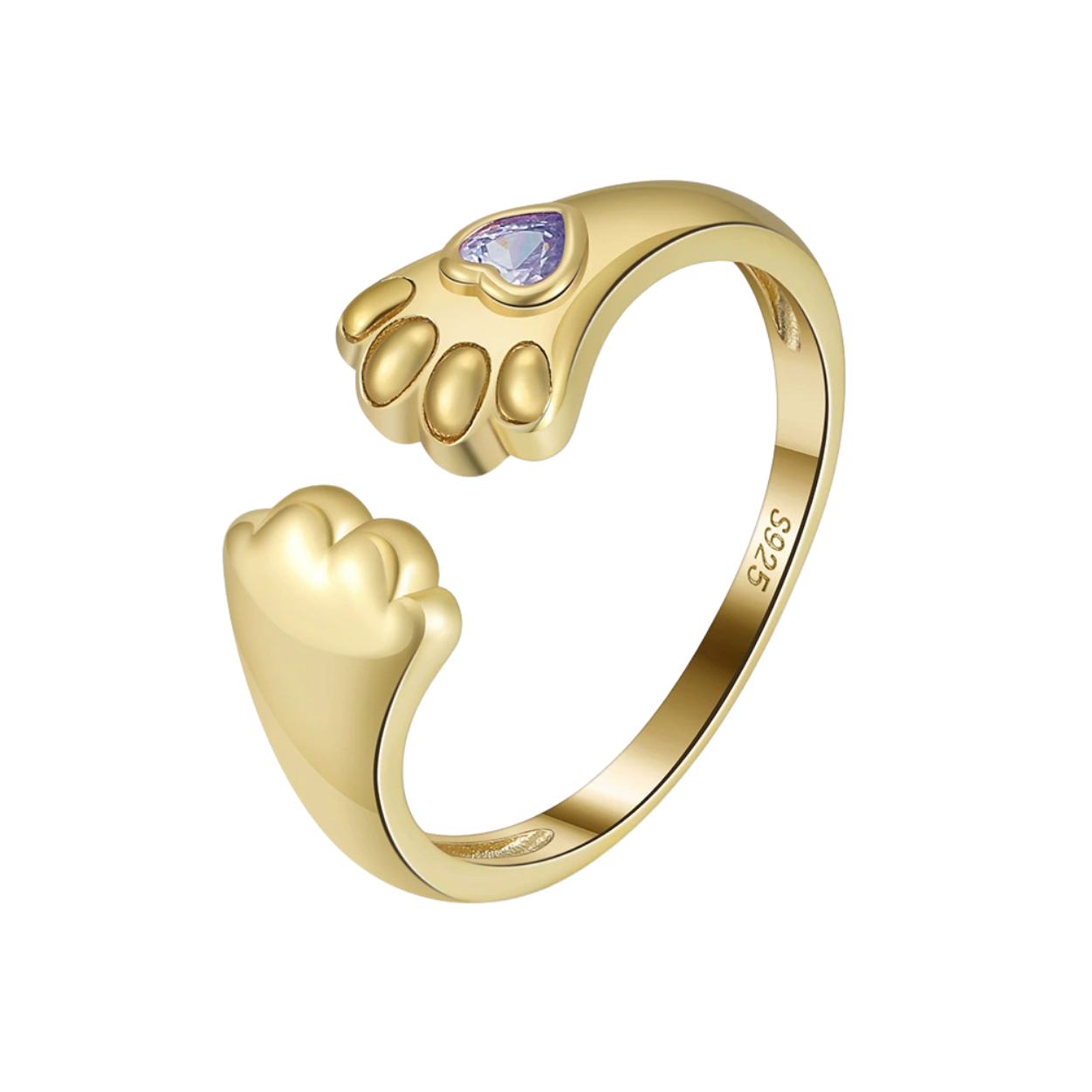 Tiny Paws Adjustable Silver Ring