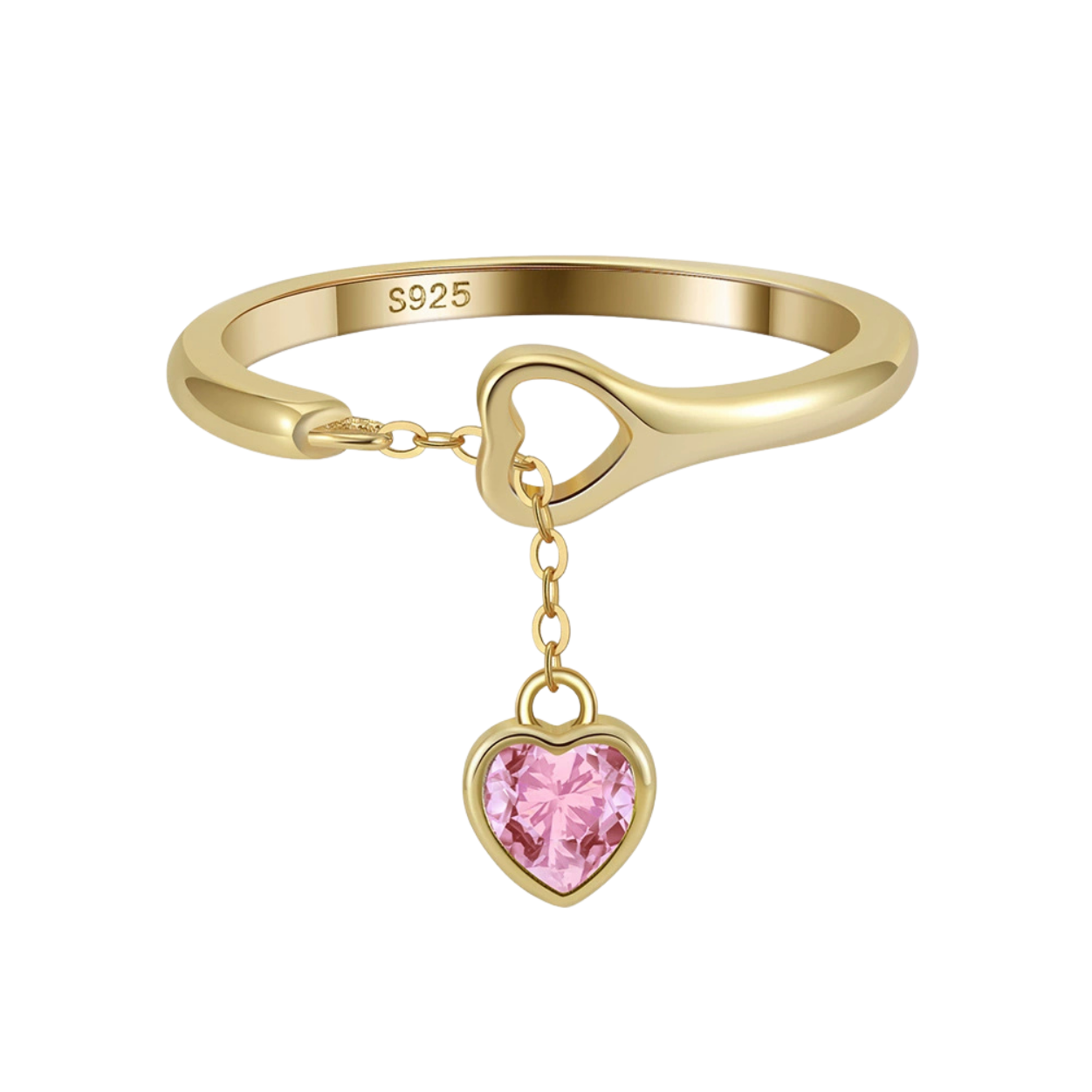 Heart Key Adjustable Ring