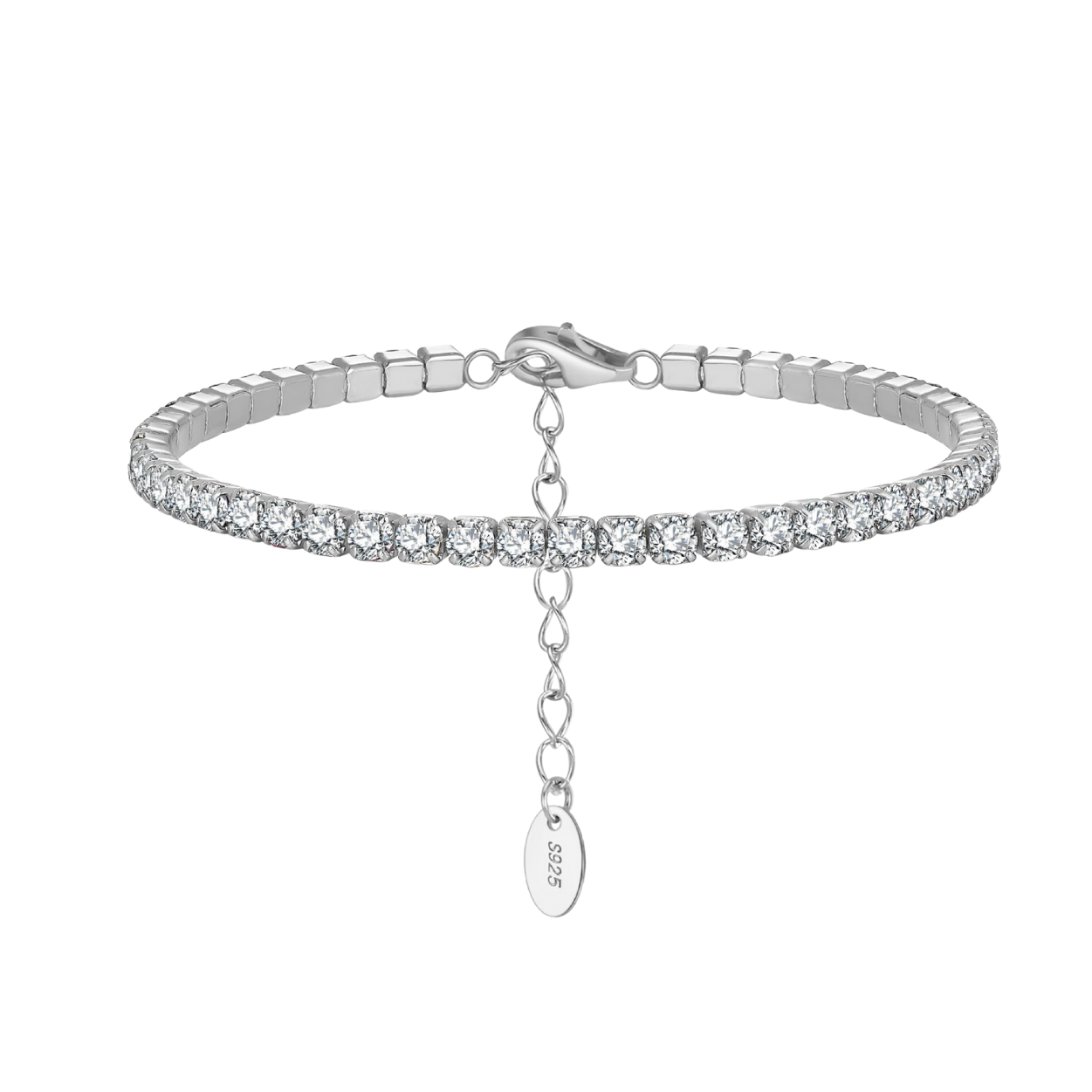 Adjustable 925 Silver CZ Bracelet