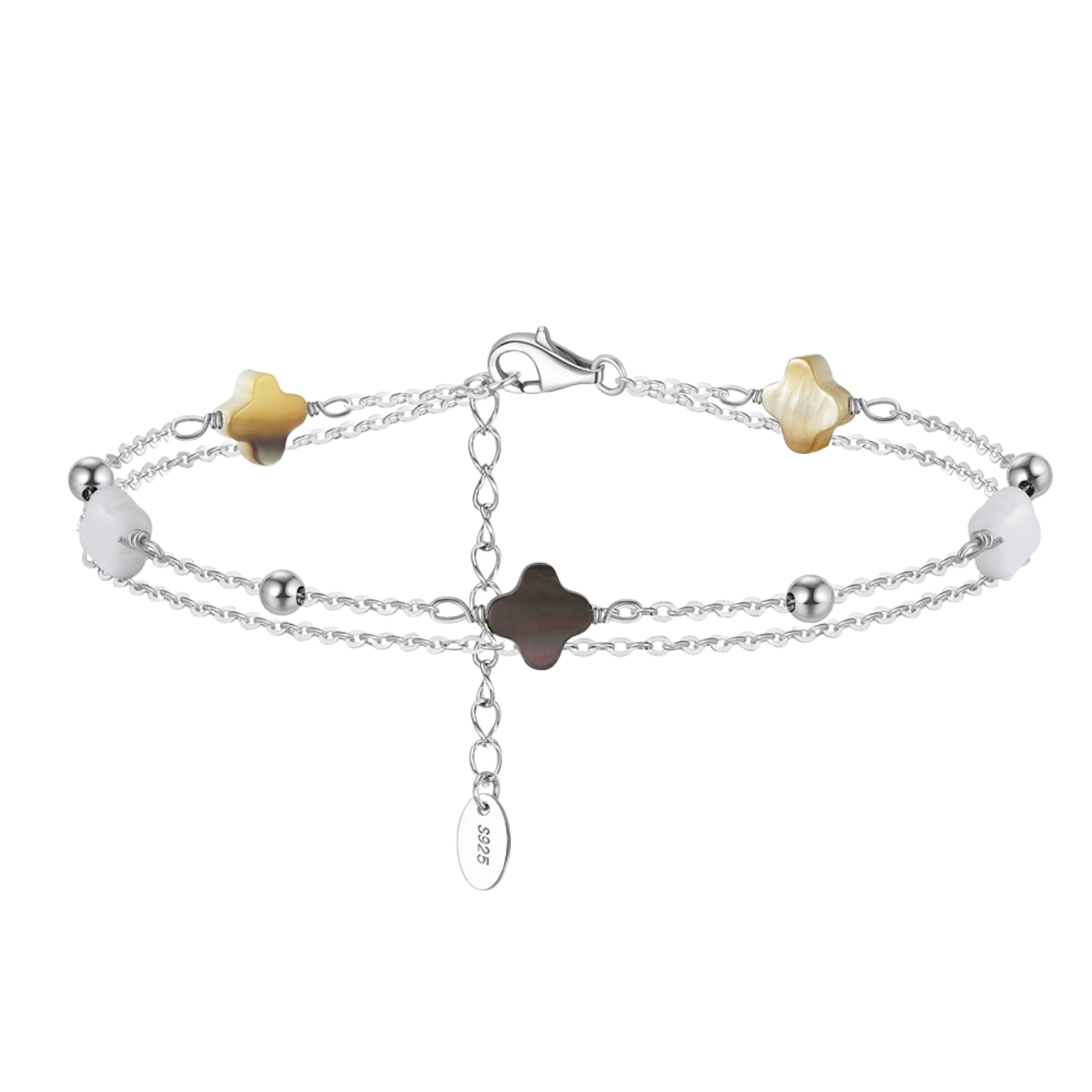 Golden Clover Pearl Bracelet
