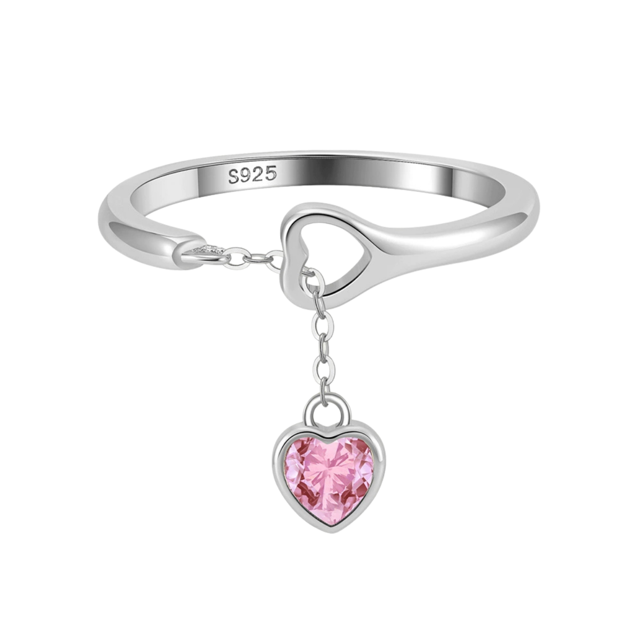 Heart Key Adjustable Ring