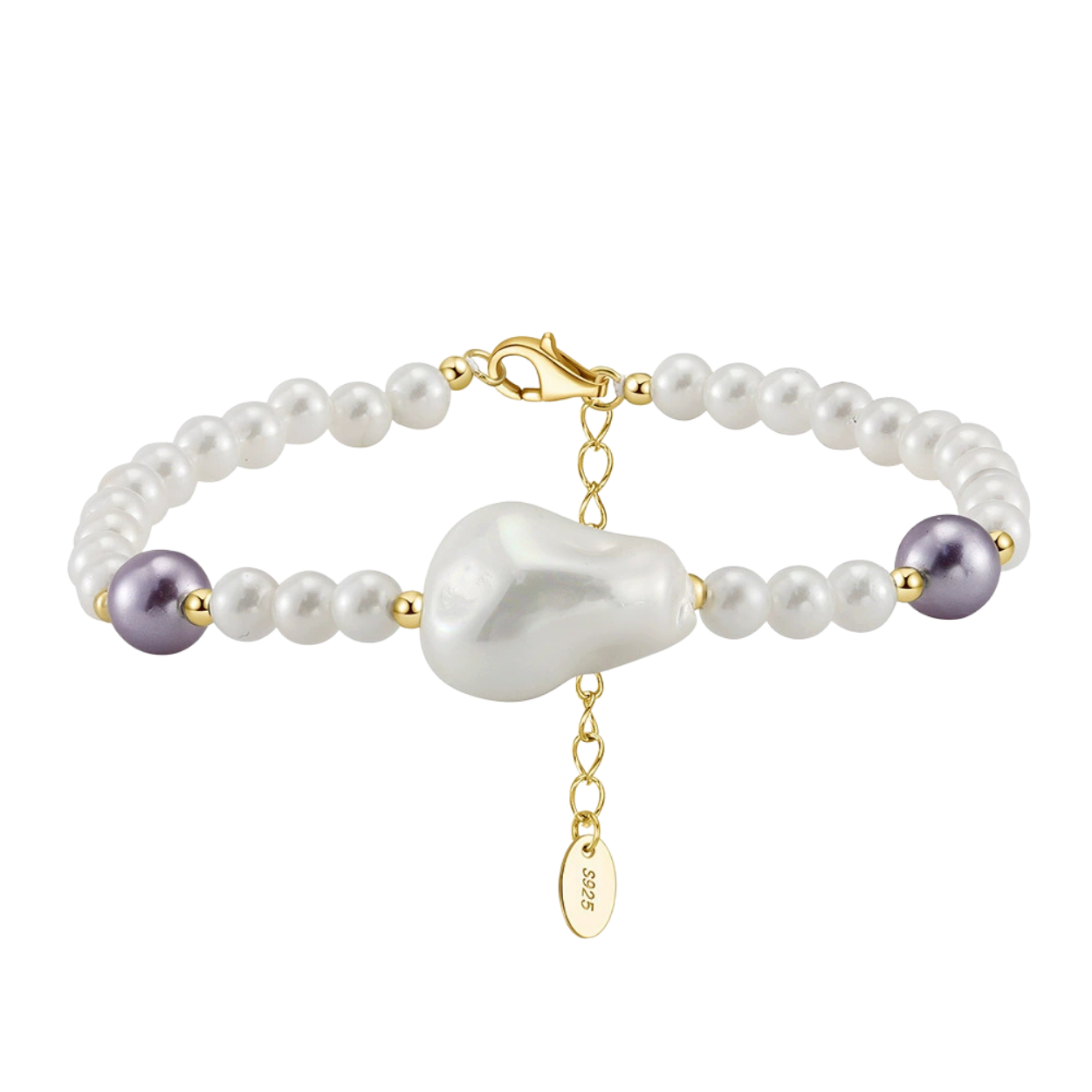 Pearl Touch Silver Natural Pearl Bracelet