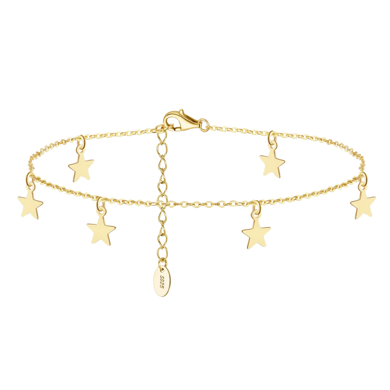 Starlight Glow Adjustable Silver Anklet