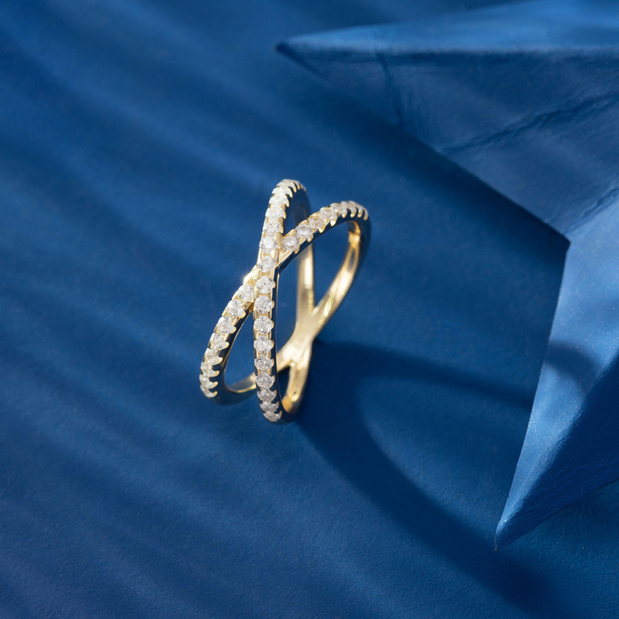 Gold-Plated CZ Infinity Ring