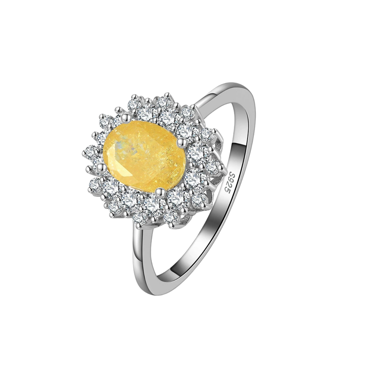 Golden Spark Silver Ring