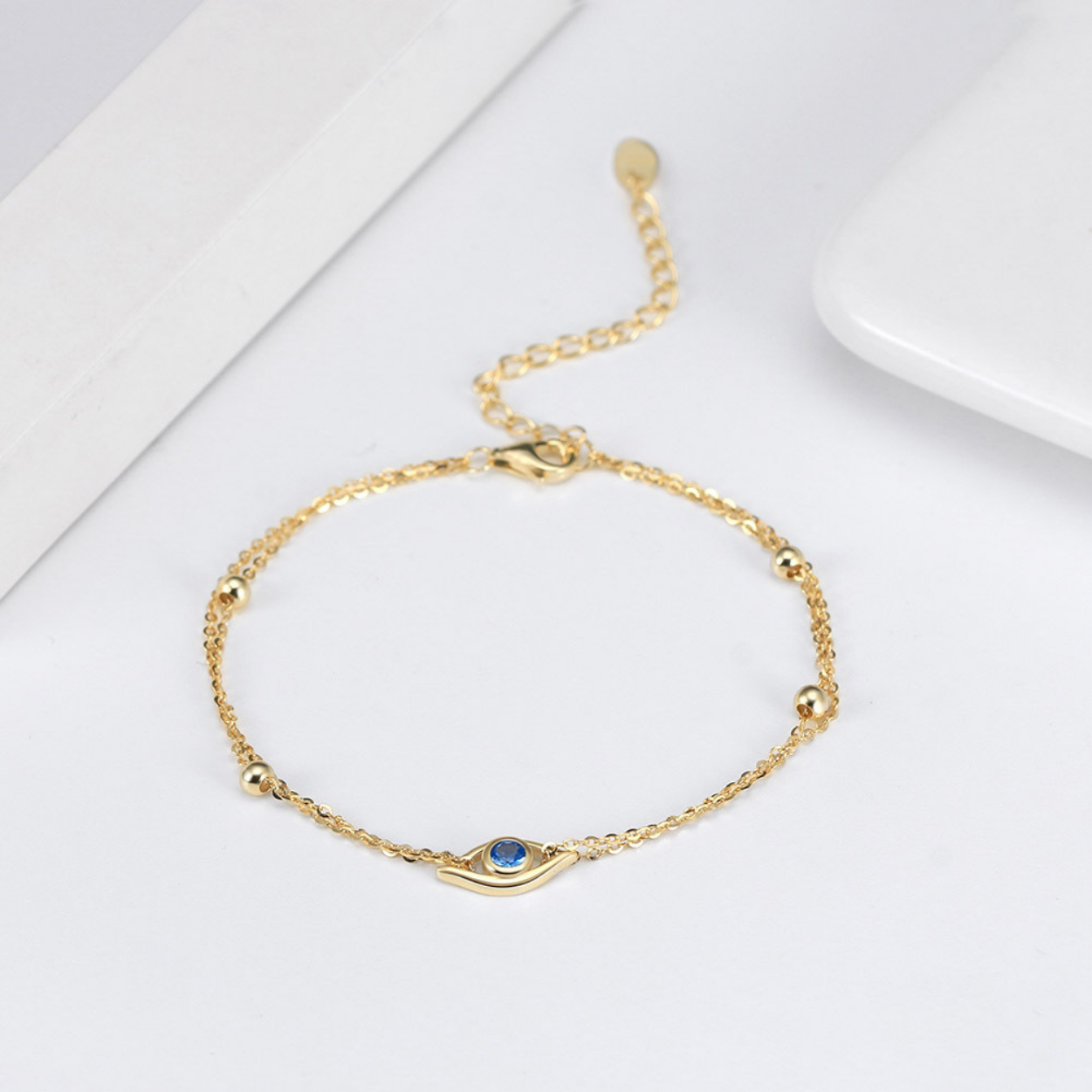 Double Layer Gold-Plated Silver Anklet