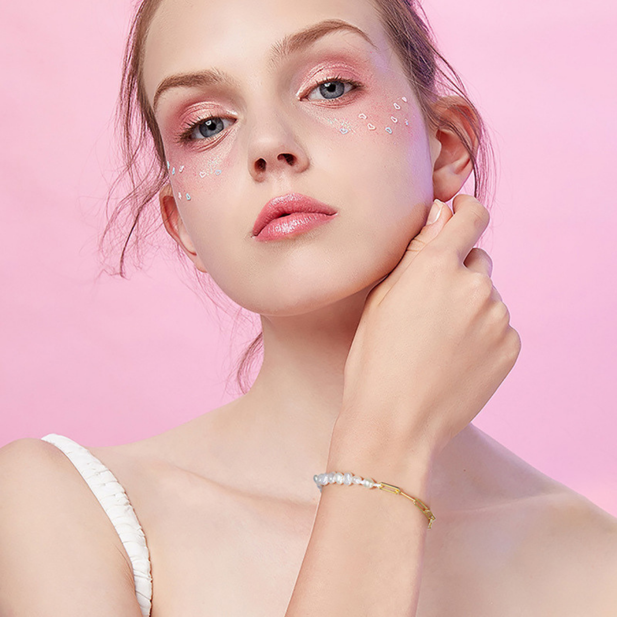 14K Gold Plated Baroque Pearl Bracelet