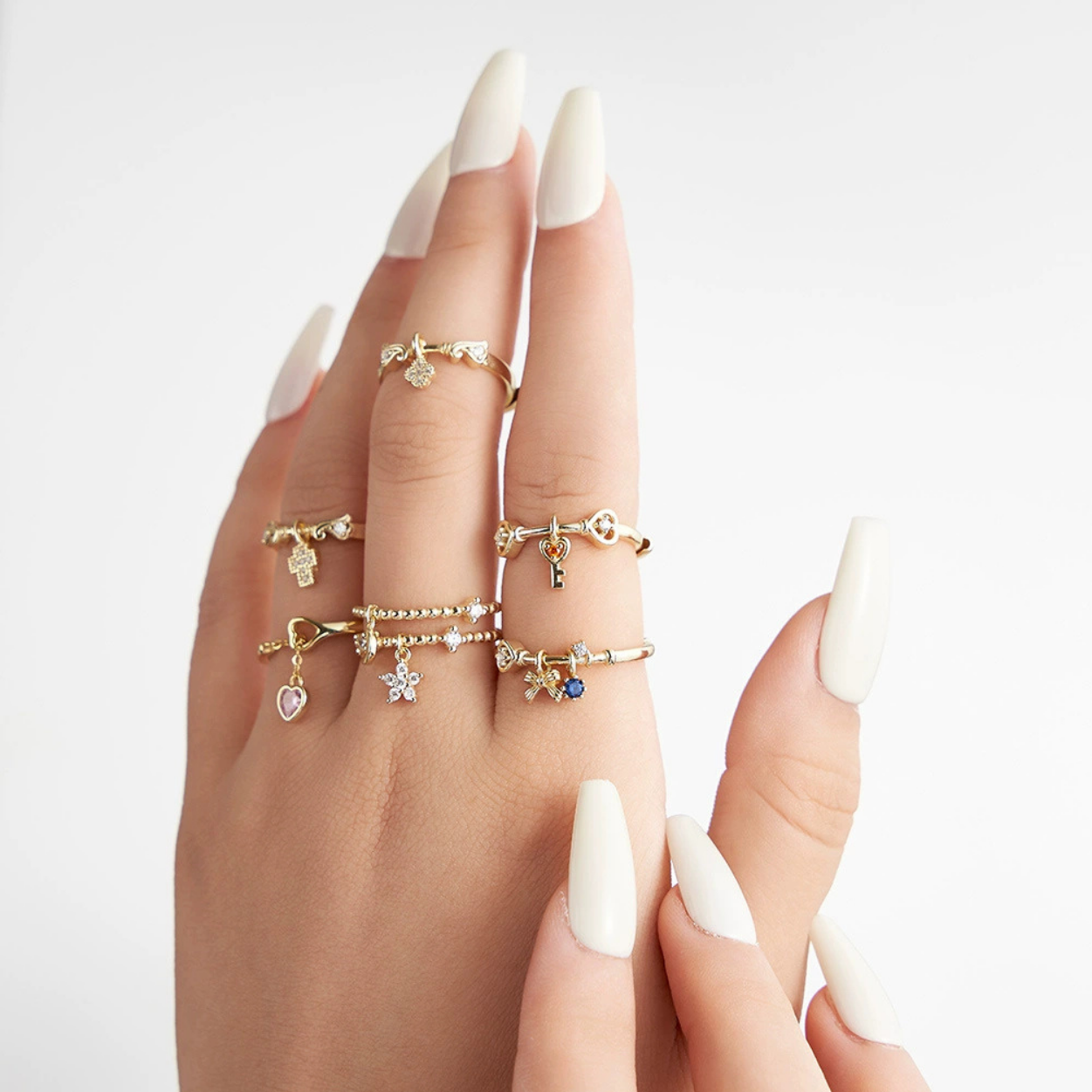 Lucky Clover Adjustable Silver Ring