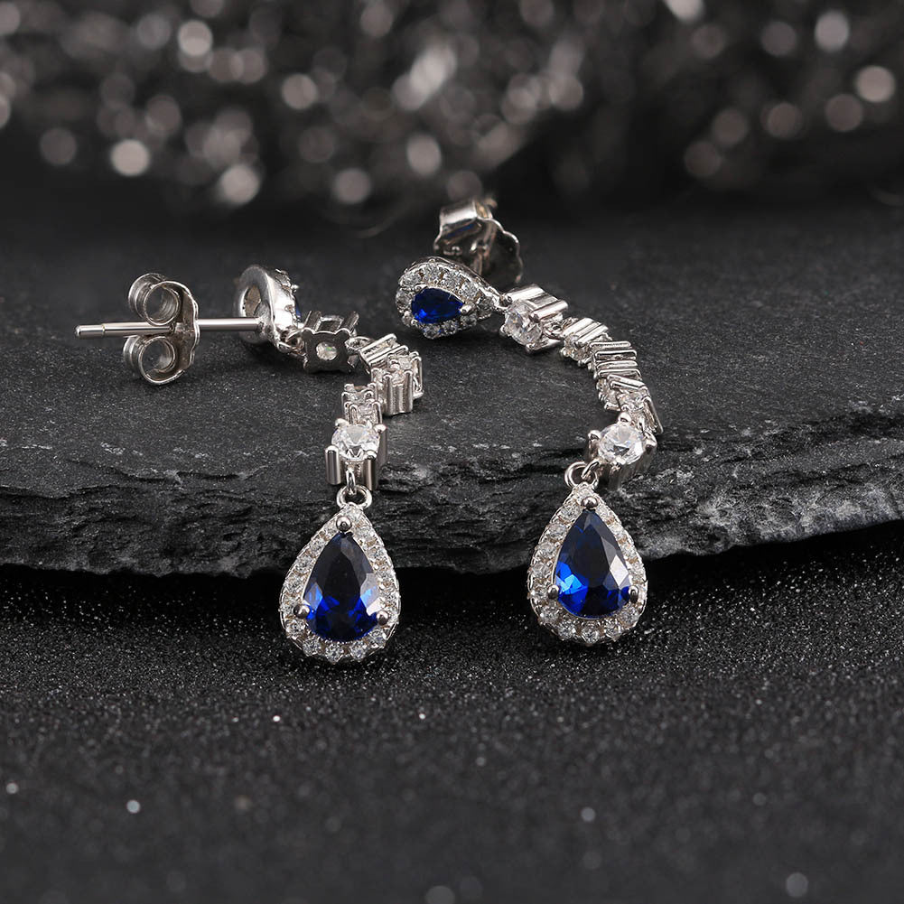 Aquamarine Elegance Silver Earrings