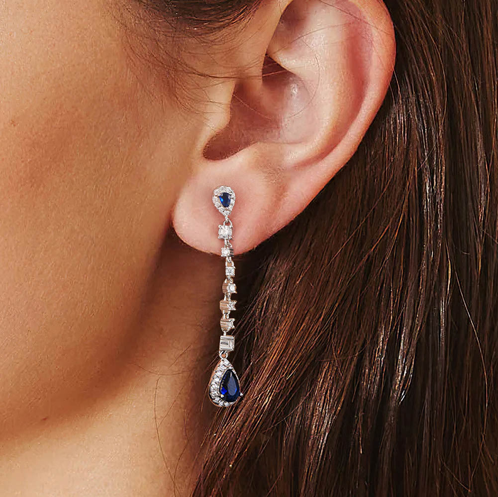 Aquamarine Elegance Silver Earrings