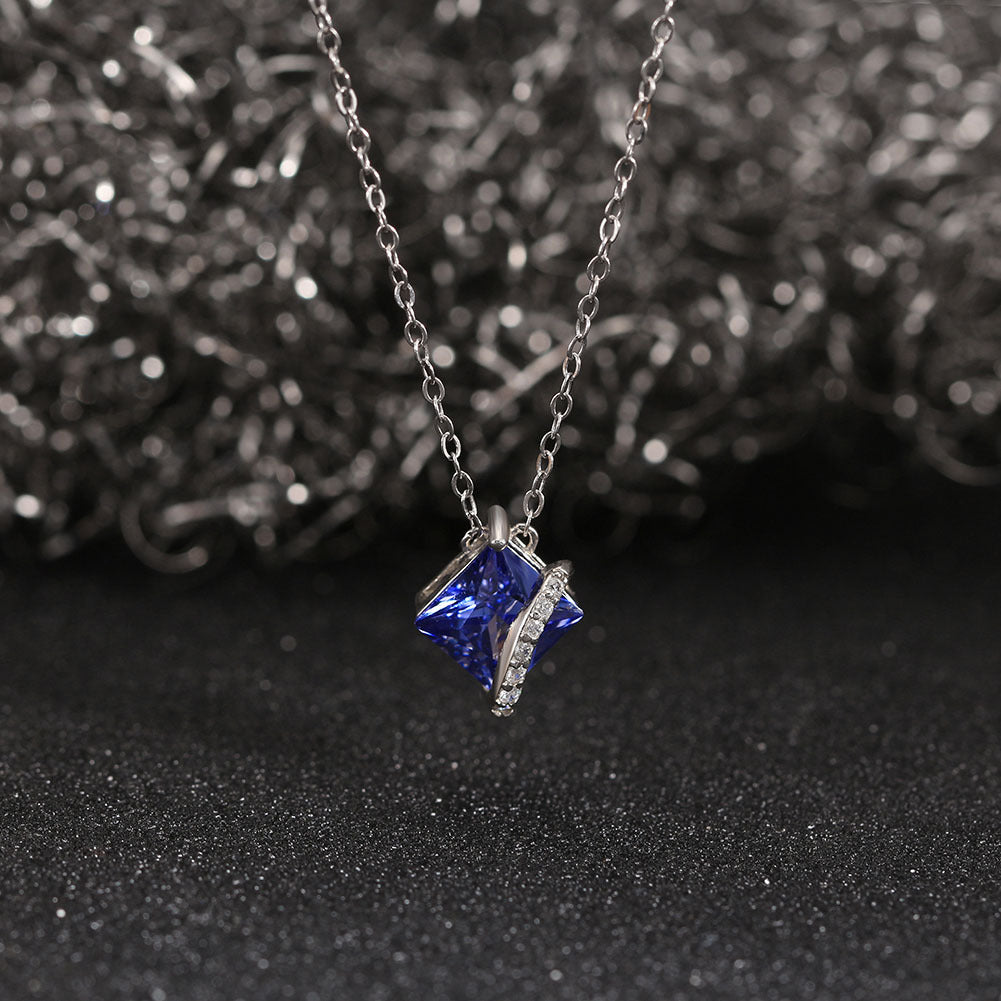 Princess Aquamarine Silver Necklace