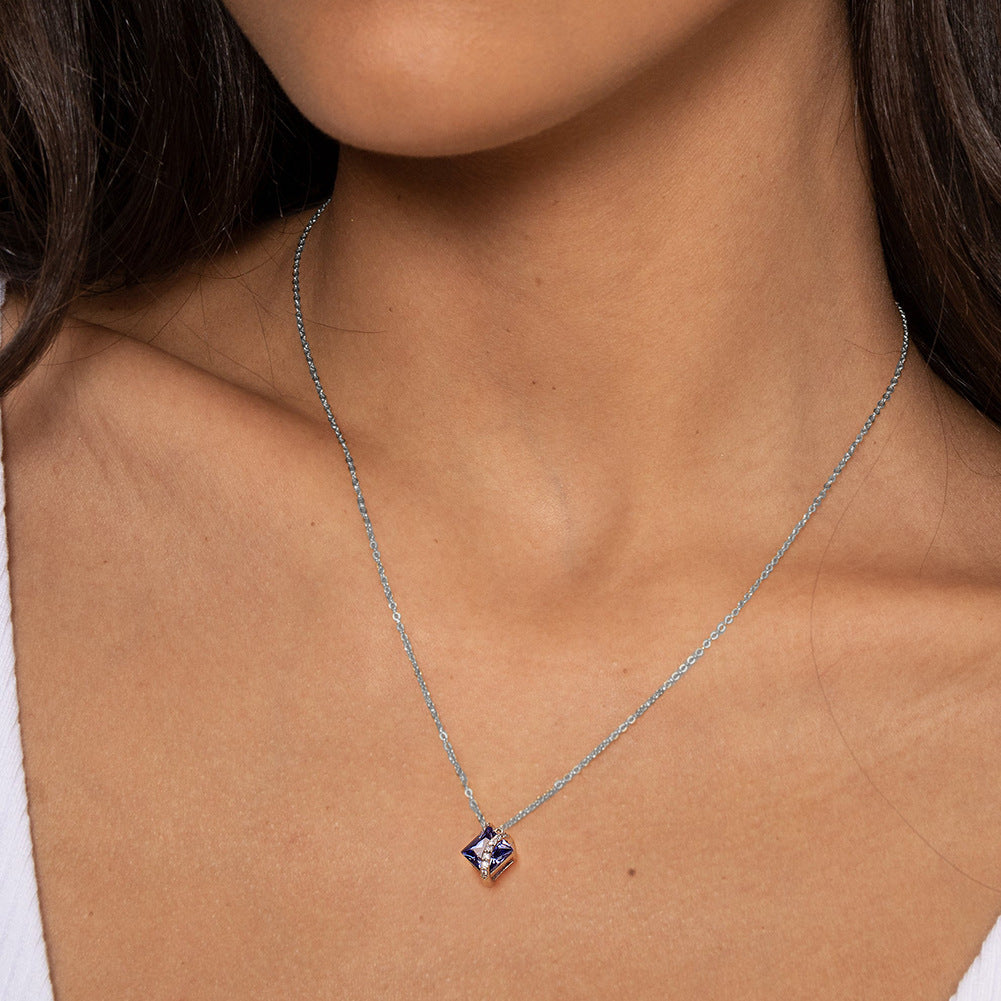 Princess Aquamarine Silver Necklace