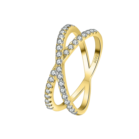 Gold-Plated CZ Infinity Ring