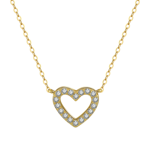 Hollow Heart Silver Necklace