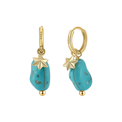 Celestial Glow 14K Gol Plated Turquoise Earrings