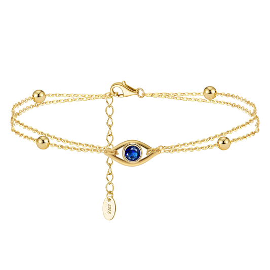 Double Layer Gold-Plated Silver Anklet