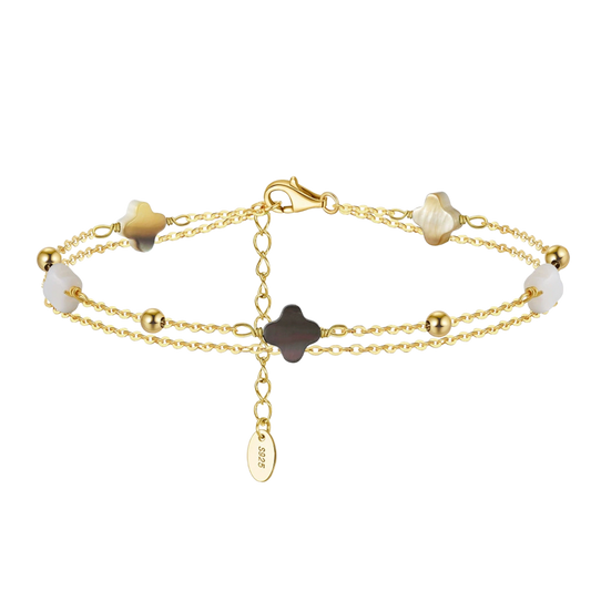 Golden Clover Pearl Bracelet