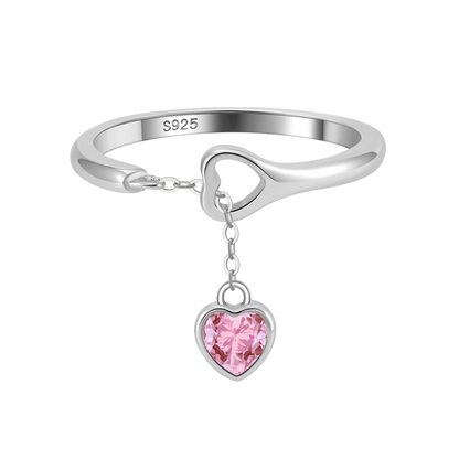 Heart Key Adjustable Ring
