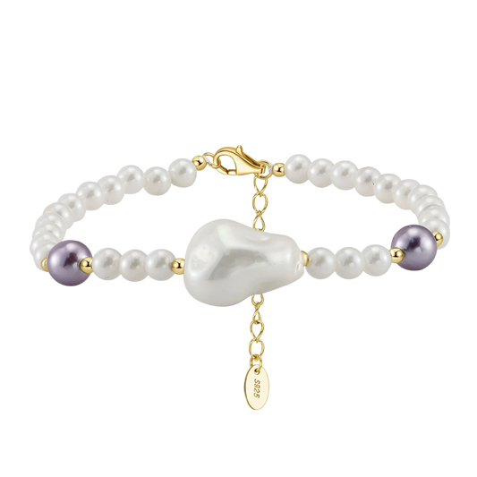 Pearl Touch Silver Natural Pearl Bracelet