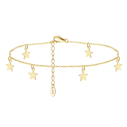 Starlight Glow Adjustable Silver Anklet