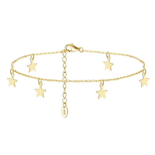 Starlight Glow Adjustable Silver Anklet