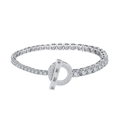 Line of Sparkle Silver Tennis Bracelet
