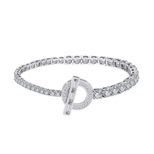 Line of Sparkle Silver Tennis Bracelet
