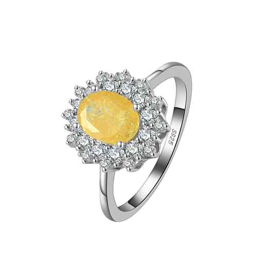 Golden Spark Silver Ring