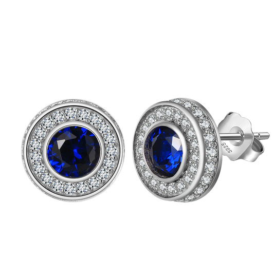 Royal Sapphire Glow Silver Earrings