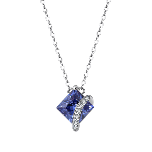 Princess Aquamarine Silver Necklace