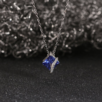 Princess Aquamarine Silver Necklace
